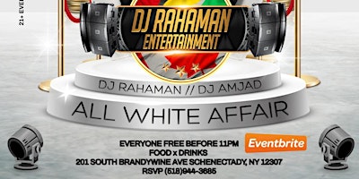Imagem principal do evento ALL WHITE AFFAIR featuring DJ Rahaman & DJ Amjad