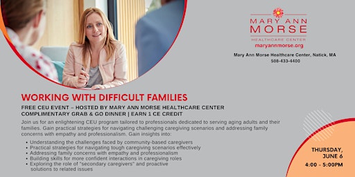 Immagine principale di Working with Difficult Families | Free CEU Event 