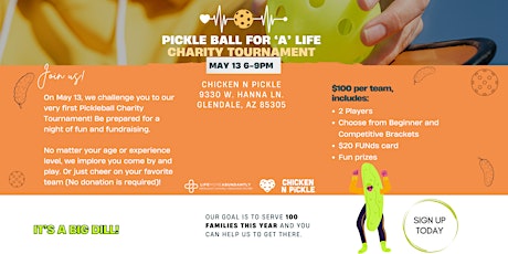 Pickleball For 'A' Life Charity Tournament