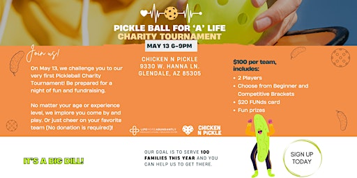 Primaire afbeelding van Pickleball For 'A' Life Charity Tournament
