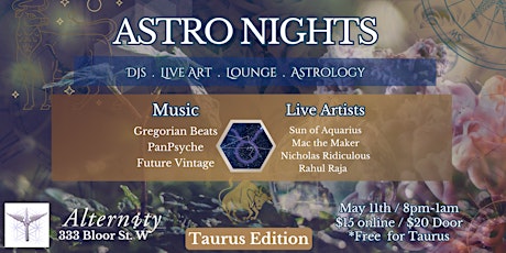 Astronights Taurus Edition: Paint Party, Live Art, DJs, Astrology