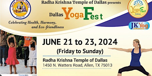 Image principale de **** FREE  YOGA EVENT **** Dallas Yoga Fest, June 21st. - 23rd, Allen