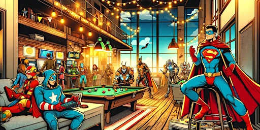 Imagem principal do evento Superhero Themed Social Mixer - Evening of Games & Conversations