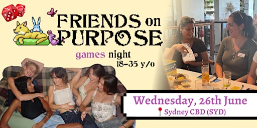 Imagem principal do evento Friends On Purpose: Games Night (18-35 y/o)