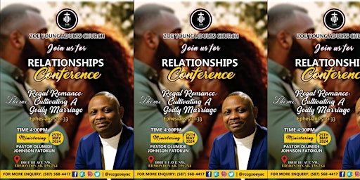 Image principale de Relationship Conference: Regal Romance; Cultivating a Godly Marriage