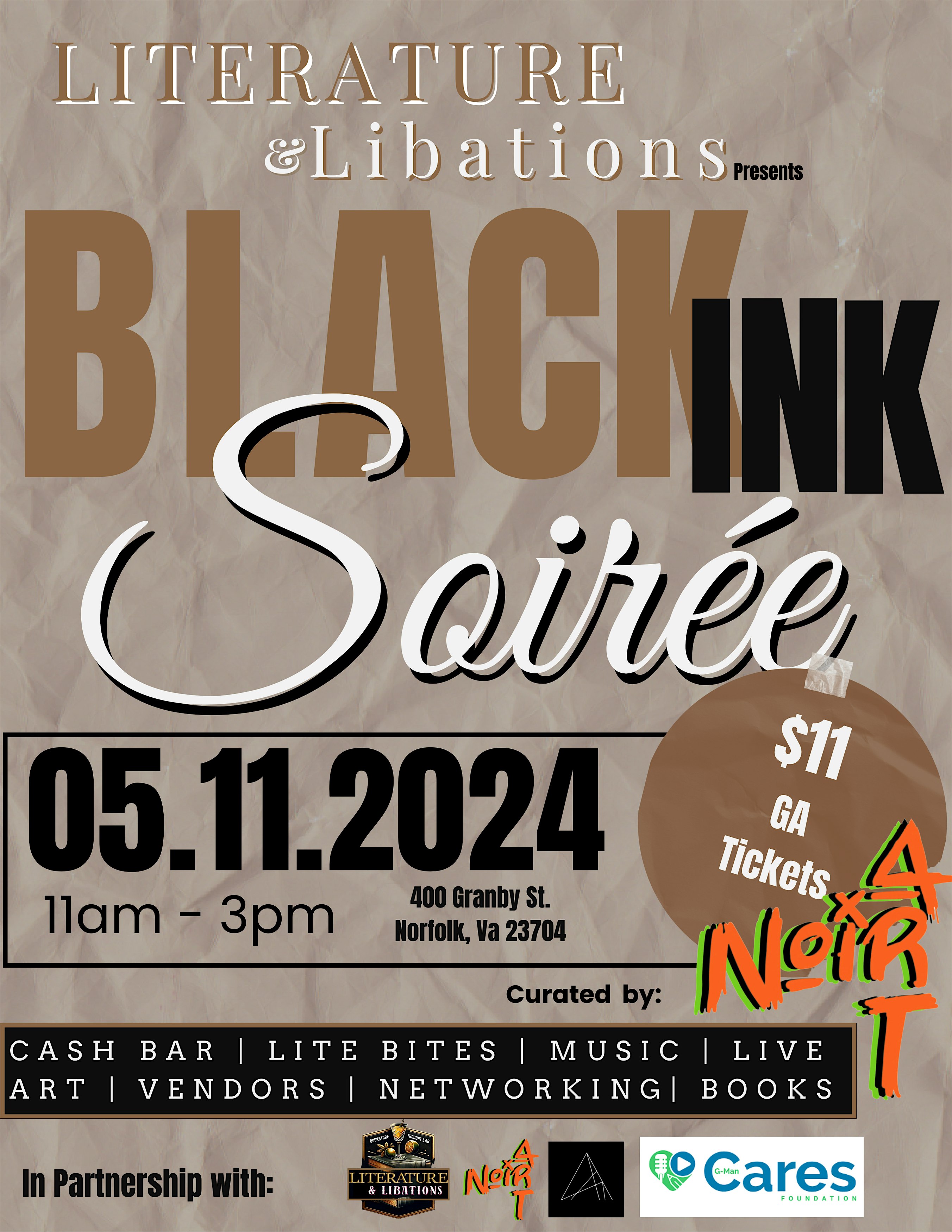 Literature & Libations presents: Black Ink Soir\u00e9e
