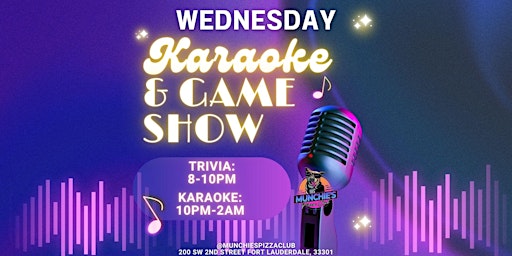 Primaire afbeelding van Game Show Trivia Karaoke Wednesdays at Munchie's Pizza Club
