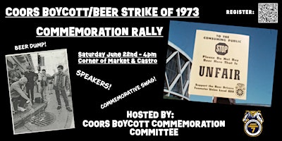 Hauptbild für 51st Anniversary of Coors Boycott/Beer Strike of 1973 - Commemoration Rally