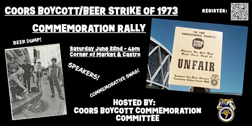 Image principale de 51st Anniversary of Coors Boycott/Beer Strike of 1973 - Commemoration Rally