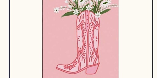 Imagem principal de Flowers in cowboy boot - 21plus paint and sip