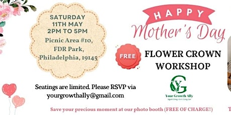 FREE Flower Crown Workshop at FDR Park, Philadelphia