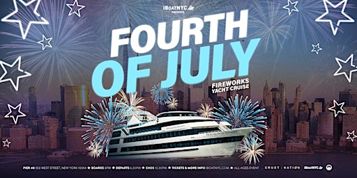 Immagine principale di July Fireworks Yacht Cruise NYC | OPEN BAR & FOOD 