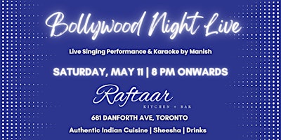 Hauptbild für Bollywood Live Singing Performance and Karaoke | 8 PM | May 11| Drinks