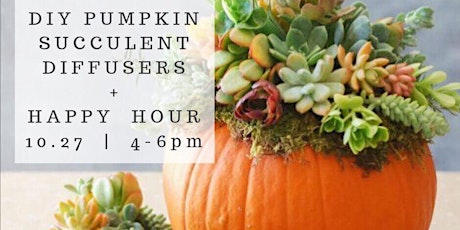 DIY Pumpkin Succulent Diffusers + Happy Hour