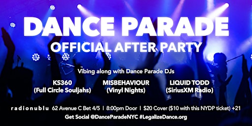 Dance Parade After Party with KS360, Misbehaviour & Liquid Todd primary image