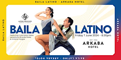 Imagem principal do evento Baila Latino  featuring World Salsa Champions Viviana & Brando