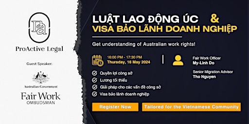 Meet Fair Work Ombudsman - Luật Lao động Úc & Visa Bảo lãnh Doanh nghiệp