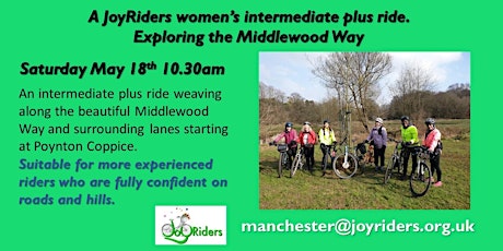 JoyRiders Intermediate plus women's ride exploring the Middlewood Way
