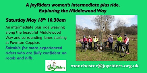 Primaire afbeelding van JoyRiders Intermediate plus women's ride exploring the Middlewood Way