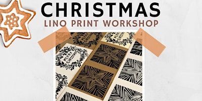 Lino Print Christmas Card Workshop with a hot beverage and cake or lunch primary image