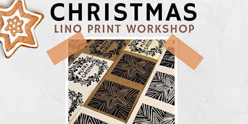 Imagen principal de Lino Print Christmas Card Workshop with a hot beverage and cake or lunch