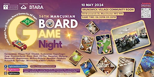 Immagine principale di 56TH Mancunian Board Game Night Ticket 