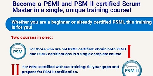 New 2 in 1 official  training PSM I & PSM II primary image