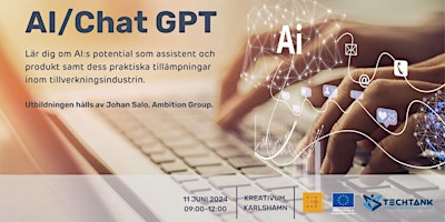 Imagem principal do evento Skapa värde med AI/Chat GPT som assistent och produkt