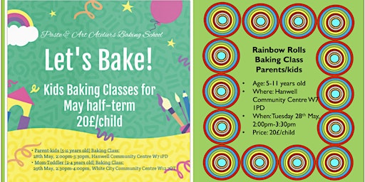 Primaire afbeelding van Rainbow Rolls kids-parent baking class