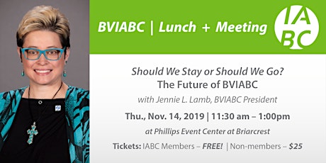 Should We Stay or Should We Go? The Future of BVIABC with Jennie L. Lamb primary image