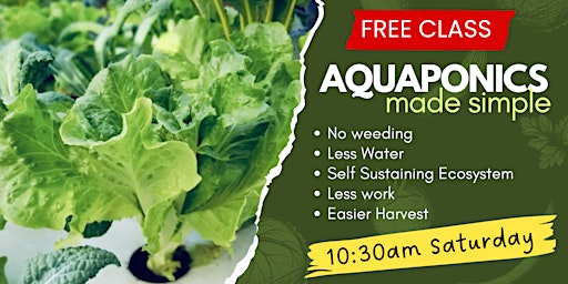 Imagem principal do evento Grow Your Own Food EASIER - Free Aquaponics Made Simple Class