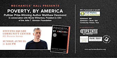 Matthew Desmond in conversation w/ Nicole Witherbee 'POVERTY, by America'