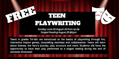Imagem principal de Teen Playwriting Classes FREE