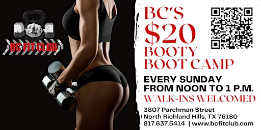 Primaire afbeelding van BC's $20 Booty Boot Camp: Sculpt Your Curves with BC Fit Club