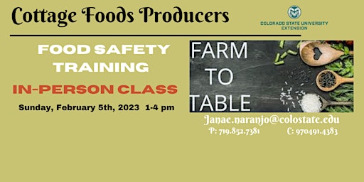 Image principale de Cottage Foods Producers-  Alamosa in person training