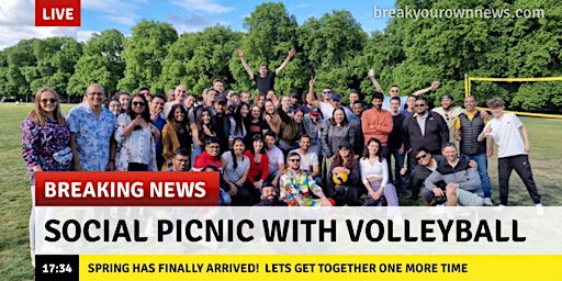 Outdoor Social Picnic with volleyball Join for Free! primary image