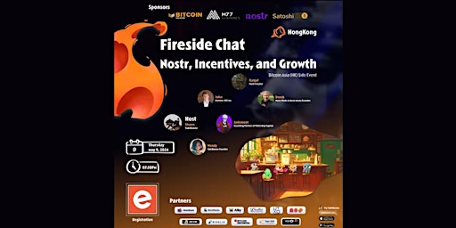 Imagem principal do evento Fireside Chat-Nostr, Incentives, Growth.