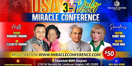 Hauptbild für USA Miracle Conference with Pastor Benny Hinn