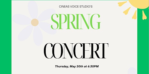 Imagem principal do evento Cineas Voice Studio: Spring Concert