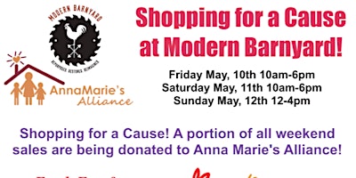 Primaire afbeelding van Women's Weekend! Shopping for a Cause at Modern Barnyard! May 10th - 12th