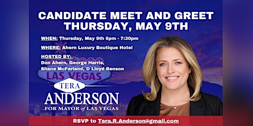 Image principale de Tera Anderson for Mayor of Las Vegas "Meet & Greet"