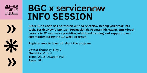 BGC x ServiceNow Information Session primary image
