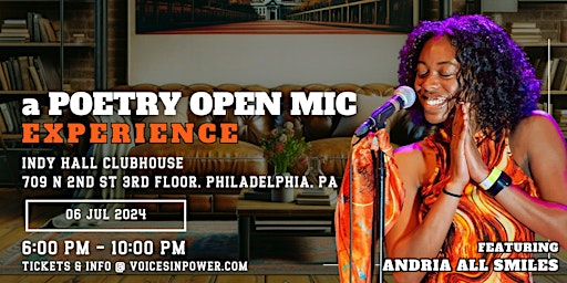 Imagen principal de Voices In Power: a Poetry Open Mic Experience ft Andria All Smiles | PHILLY