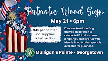 Patriotic Flag Wood Sign Paint Party primary image