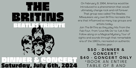 The BriTins Beatles Tribute Band - Dinner & Show