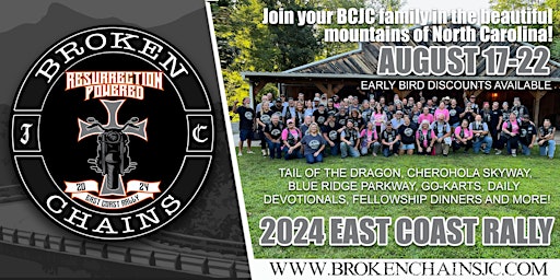 Imagem principal do evento RESURRECTION POWERED   BCJC East Coast Rally 2024  August 17-22, 2024