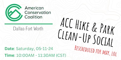 ACC DFW: Group Hike, Clean Up & Social at Marion Sansom Park primary image