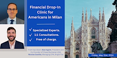 Immagine principale di US and Italy Tax and Financial Planning 1:1 Consultations in Milan 