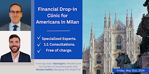 Image principale de US and Italy Tax and Financial Planning 1:1 Consultations in Milan
