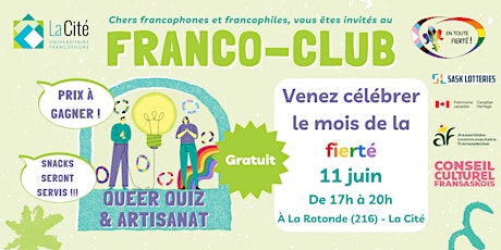 Franco-Club - Queer Quiz & artisanat - Mois des Fiertés 2ELGBTQIA+